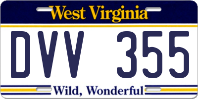 WV license plate DVV355