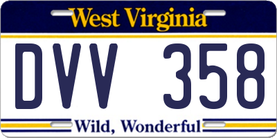 WV license plate DVV358