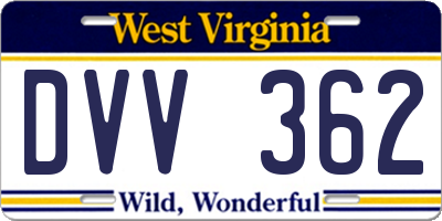 WV license plate DVV362