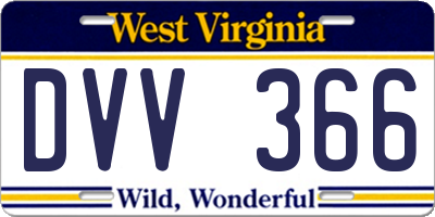 WV license plate DVV366