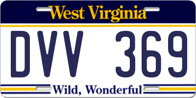 WV license plate DVV369