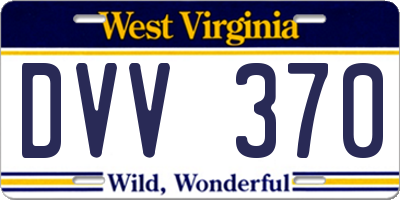 WV license plate DVV370
