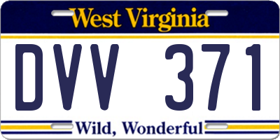 WV license plate DVV371