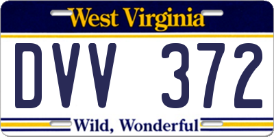 WV license plate DVV372