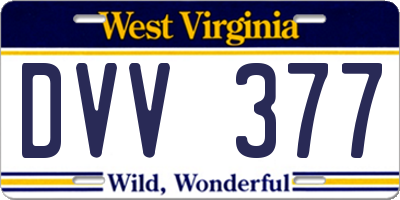 WV license plate DVV377
