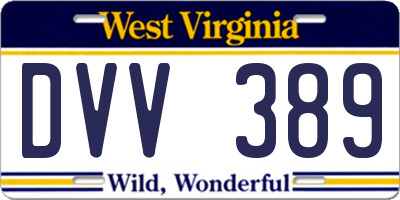 WV license plate DVV389
