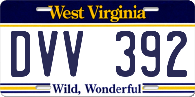 WV license plate DVV392