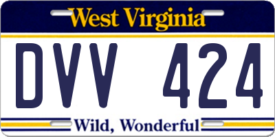 WV license plate DVV424