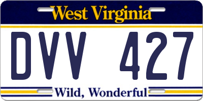 WV license plate DVV427