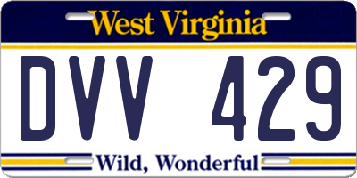 WV license plate DVV429