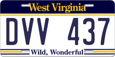 WV license plate DVV437