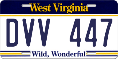 WV license plate DVV447