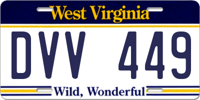 WV license plate DVV449