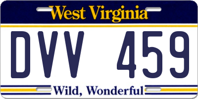 WV license plate DVV459