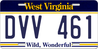 WV license plate DVV461