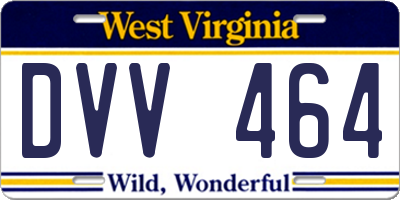 WV license plate DVV464