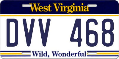 WV license plate DVV468