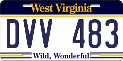 WV license plate DVV483