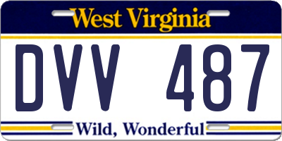 WV license plate DVV487