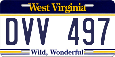 WV license plate DVV497