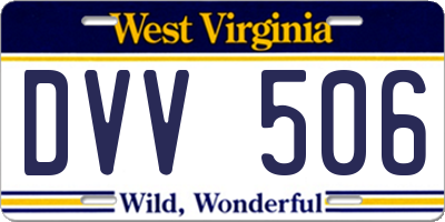 WV license plate DVV506