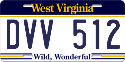 WV license plate DVV512