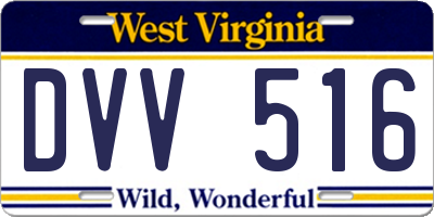 WV license plate DVV516