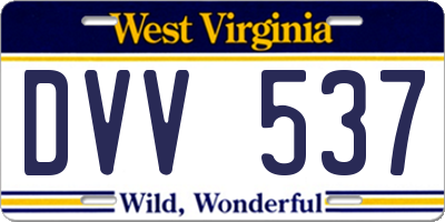 WV license plate DVV537