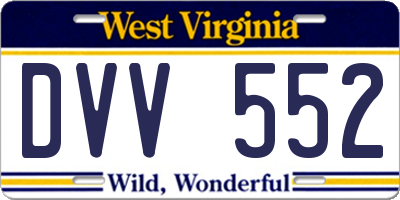 WV license plate DVV552