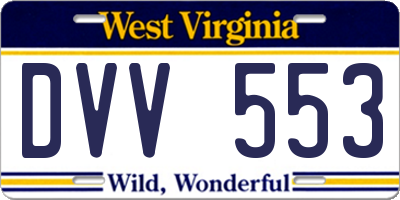 WV license plate DVV553