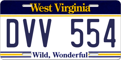 WV license plate DVV554