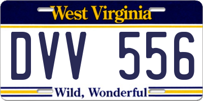 WV license plate DVV556