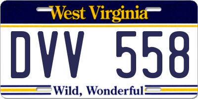 WV license plate DVV558