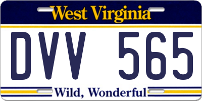 WV license plate DVV565