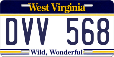 WV license plate DVV568