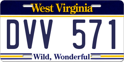 WV license plate DVV571