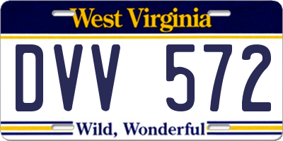 WV license plate DVV572