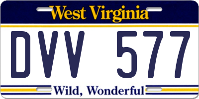 WV license plate DVV577
