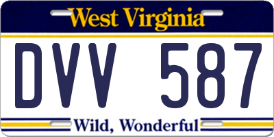 WV license plate DVV587