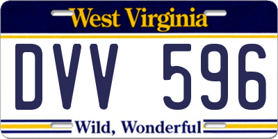 WV license plate DVV596