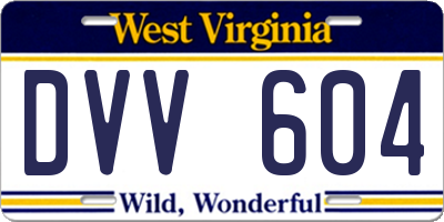 WV license plate DVV604