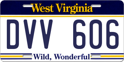 WV license plate DVV606