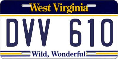 WV license plate DVV610