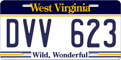 WV license plate DVV623