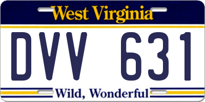 WV license plate DVV631