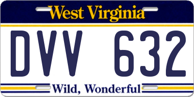 WV license plate DVV632