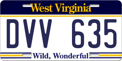WV license plate DVV635