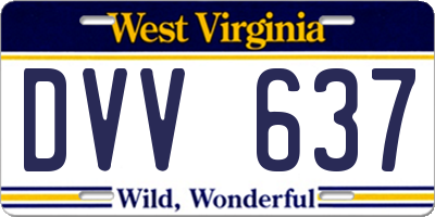 WV license plate DVV637