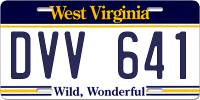 WV license plate DVV641