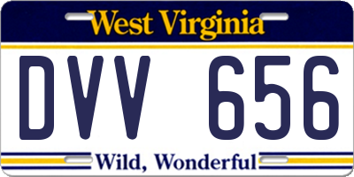WV license plate DVV656